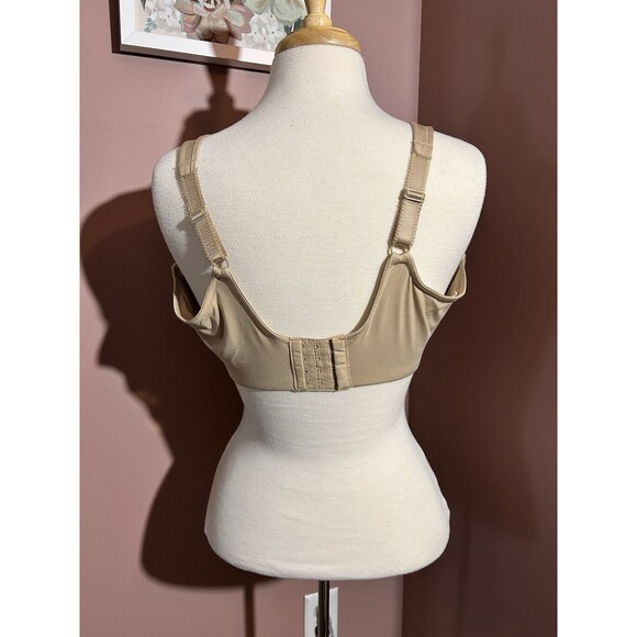 Lilyette By Bali Minimizer Underwire Bra 42DDD Lace Trim Unpadded Beige New - Picture 7 of 8